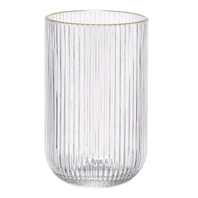 Jogo 6 Copos Cameratta em Vidro com Borda Dourada 425ml