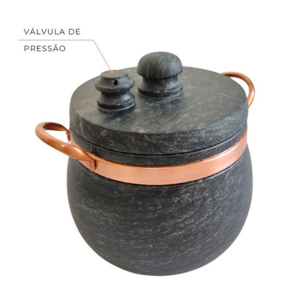 Panela de Pressão Pedra Sabão Bojuda 2,5 Litros