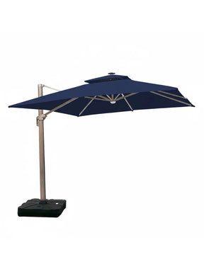 (MEGA PROMOÇÃO) - Ombrelone Parnaso Guarda Sol Gold Led Alumínio 3,0 x 3,0 C/ Base em 100 L