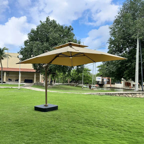 (MEGA PROMOÇÃO) - Ombrelone Parnaso Guarda Sol Gold Led Alumínio 3,0 x 3,0 C/ Base em 100 L