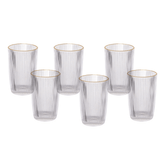Jogo 6 Copos Altos Graffiato com Borda Dourada 370ml